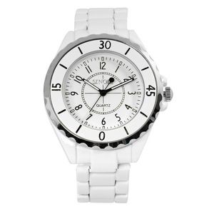 Sinobi Ceramic White Steel Quartz Watch